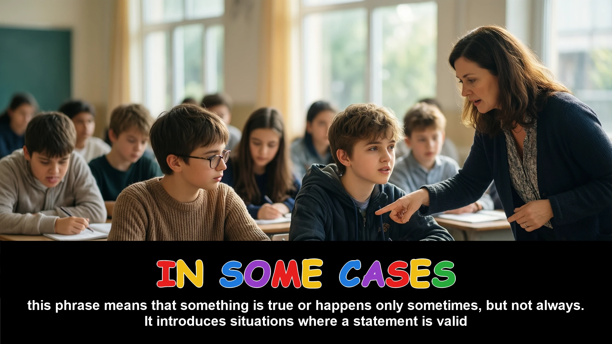 English Illustration for in some cases